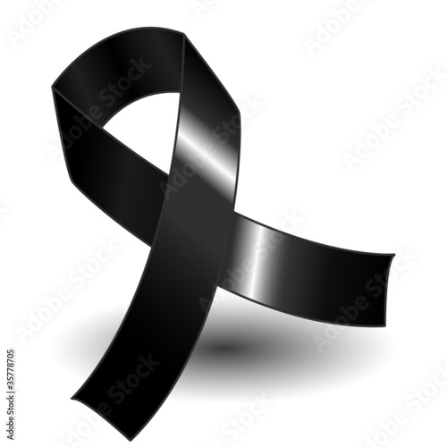 Black awareness ribbon and shadow