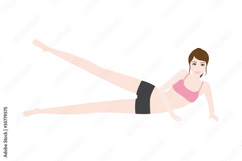 ストレッチする女性 ストレッチする女性