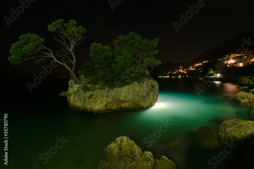 Rock island in Brela, Croatia