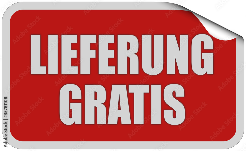 Sticker rot eckig curl oben LIEFERUNG GRATIS Sticker rot eckig curl oben LIEFERUNG GRATIS