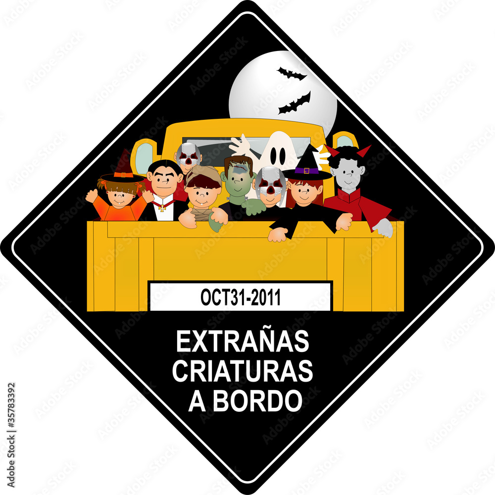 Señalamiento de halloween para automovil