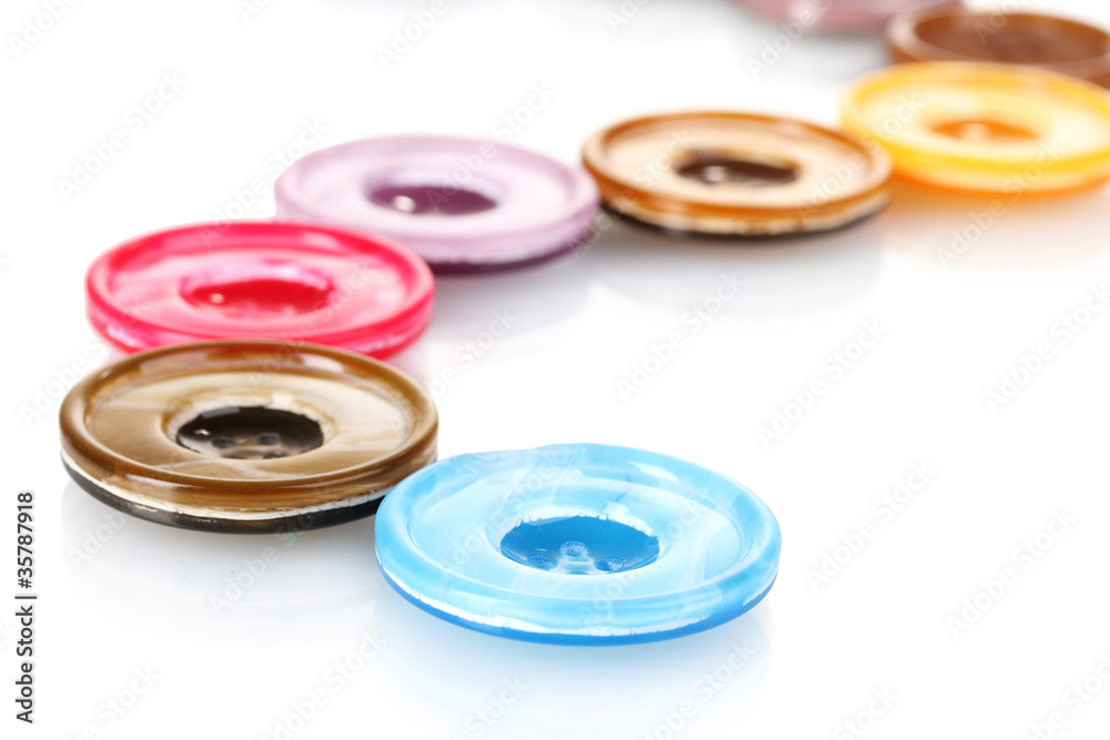 Bright sewing buttons isolated on white Bright sewing buttons isolated on white