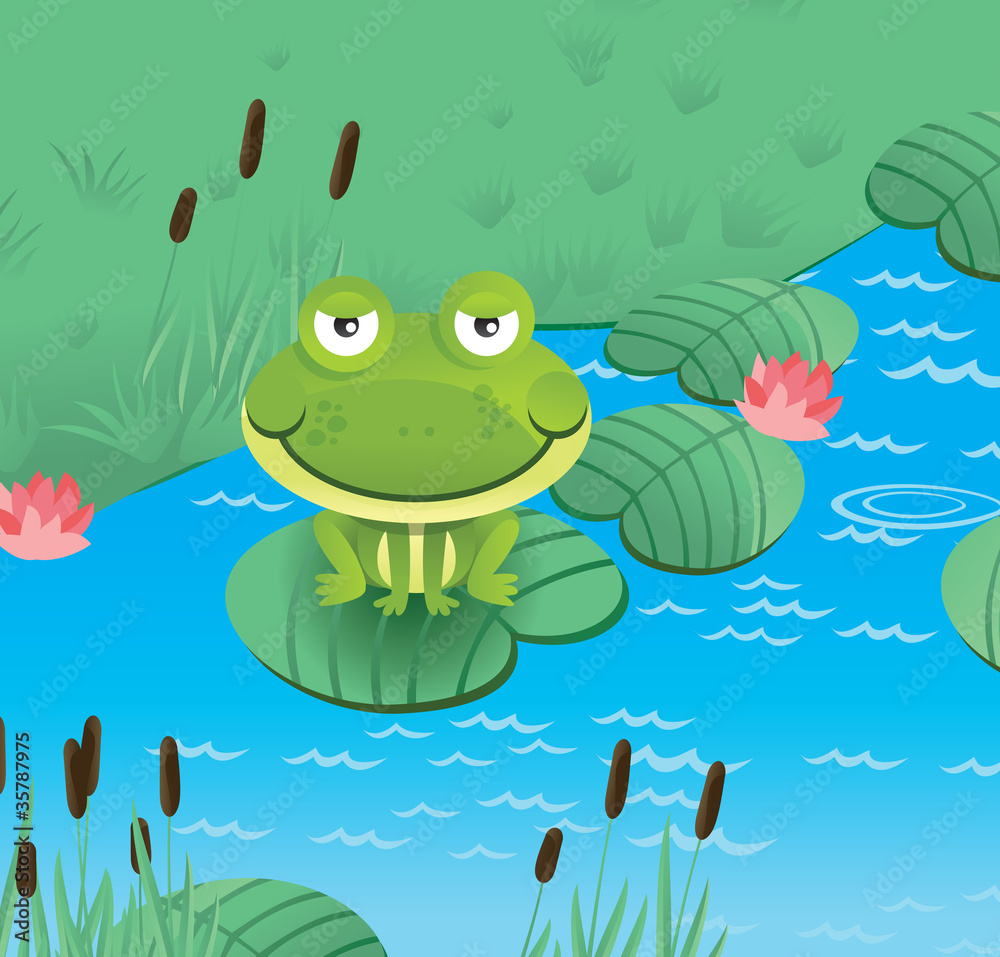 Fototapeta premium happy smiling frog
