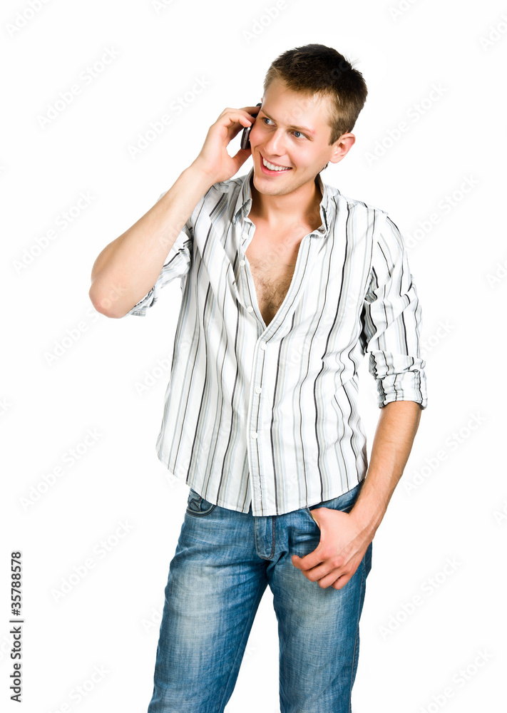 Young man with phone Young man with phone