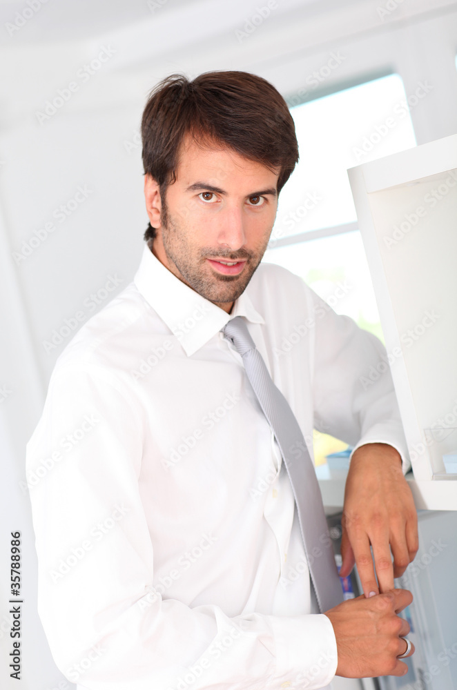 Fototapeta premium Portrait of businessman standing in office