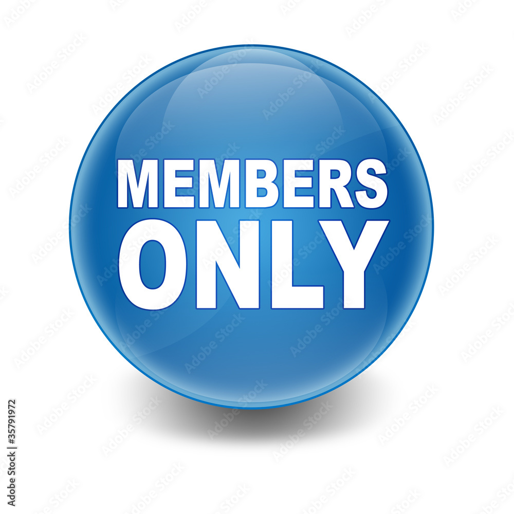 Esfera brillante texto MEMBERS ONLY Stock Illustration | Adobe Stock