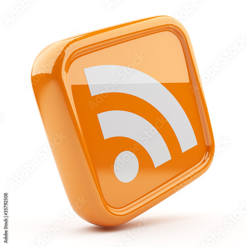 RSS orange symbol 3D. Icon ...