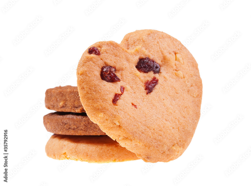 Cookies with cranberry isolated on white background Cookies with cranberry isolated on white background