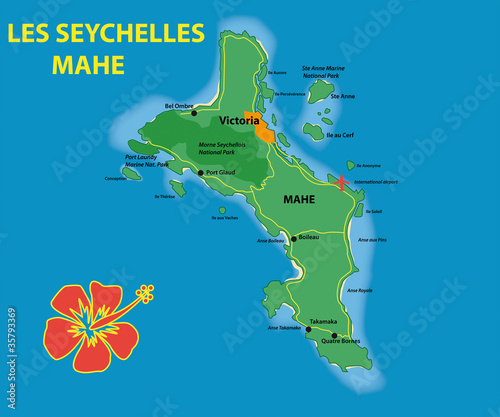 carte Mahe-Seychelles