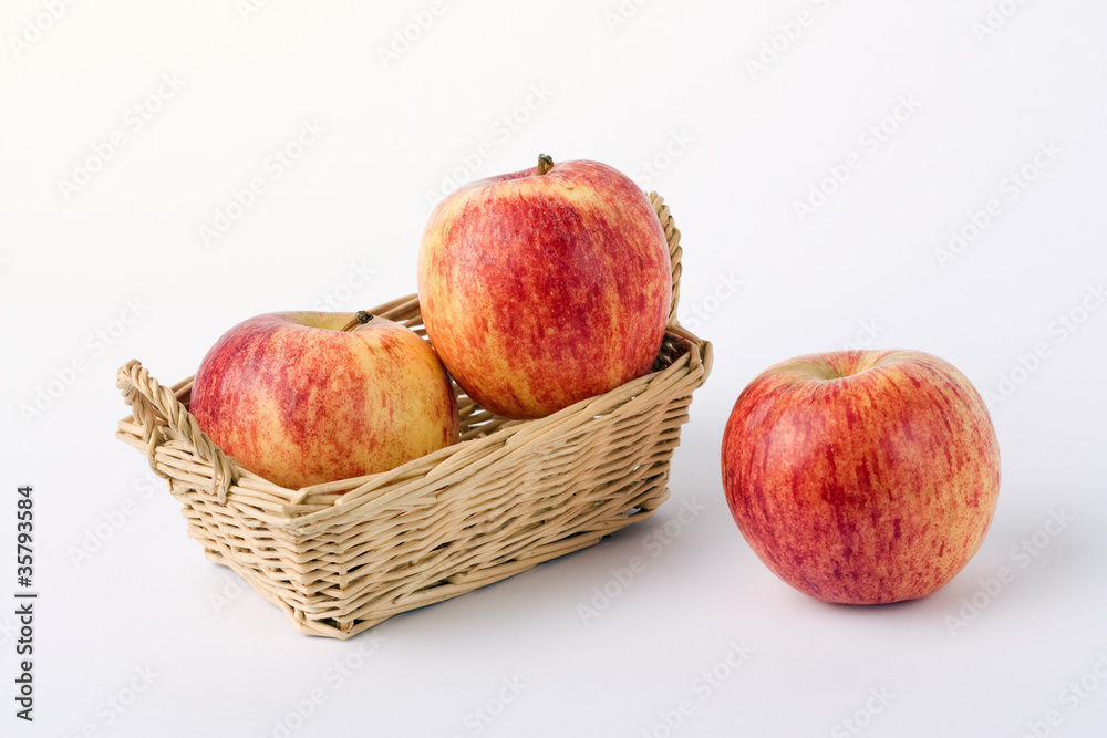 apple in wicker basket