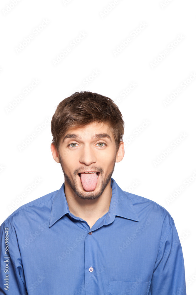 emotional businessman portrait isolated over white background emotional businessman portrait isolated over white background