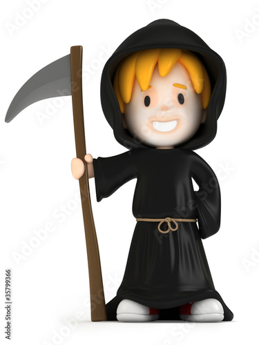 3D render of a grim reaper kid photo