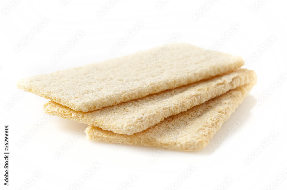 Three health wafers stacked on white background. Three health wafers stacked on white background.