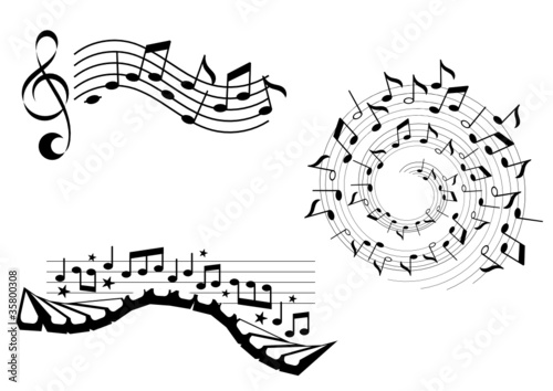 musical notes design elements