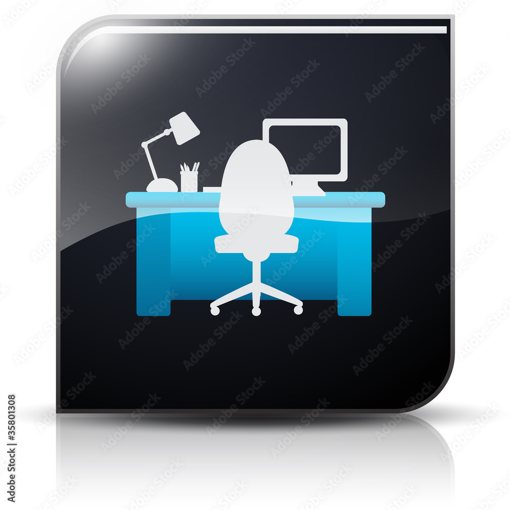 Symbole glossy vectoriel bureau tertiaire