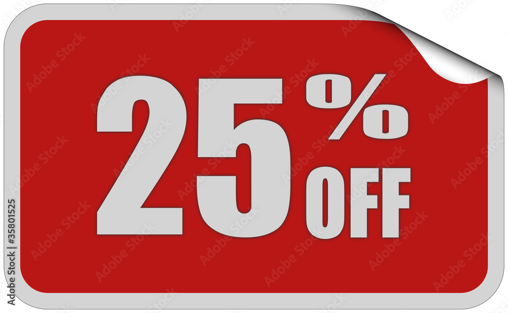 Sticker rot eckig curl oben 25 PERCENT OFF Sticker rot eckig curl oben 25 PERCENT OFF