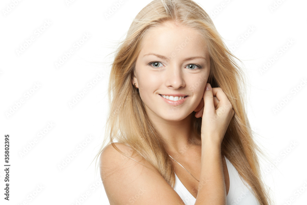 Bright portrait of a beautiful blond female Bright portrait of a beautiful blond female