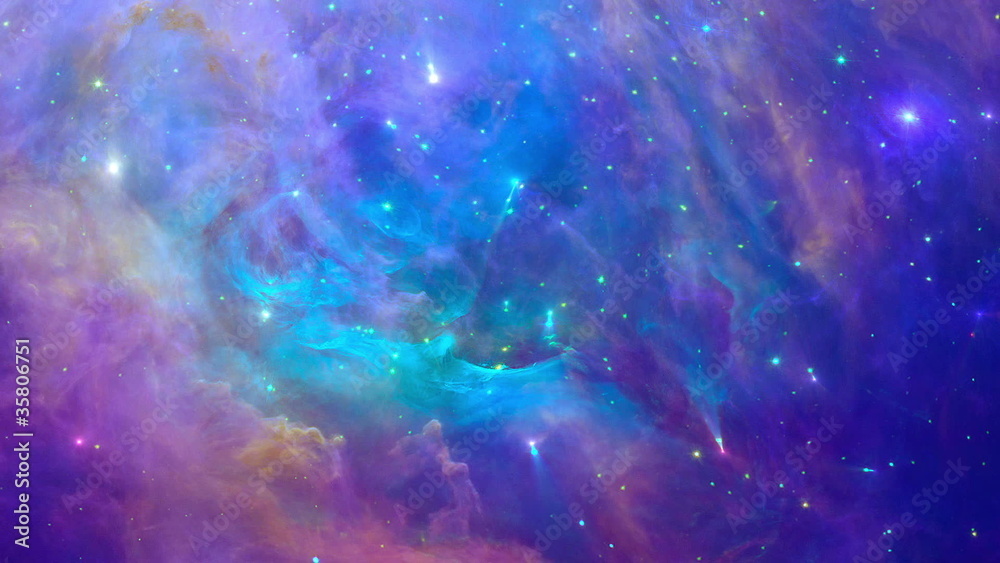 Zooming into a coloful and dynamic nebula