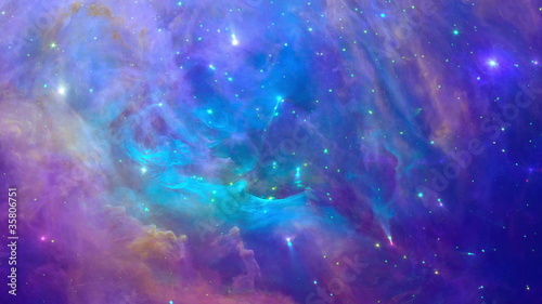 Zooming into a coloful and dynamic nebula