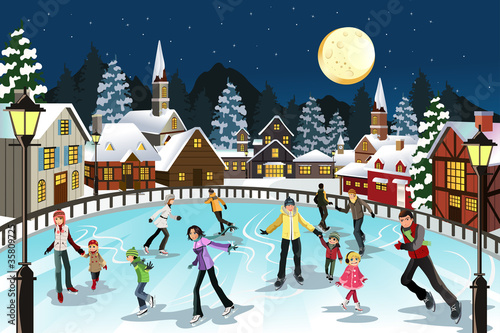People ice skating