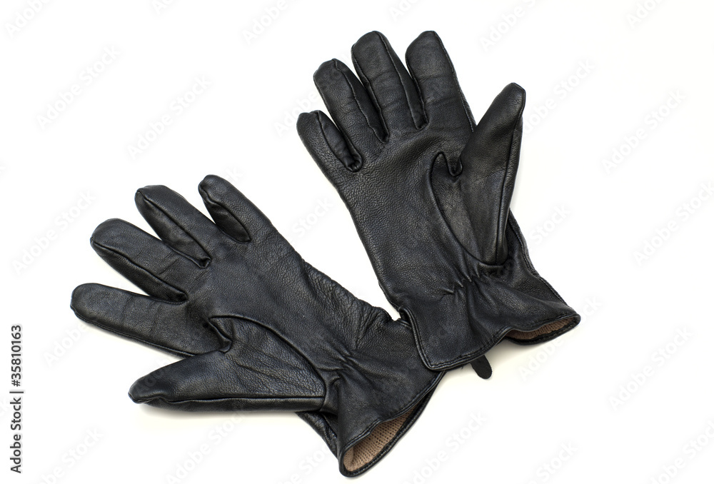 Pair of leather gloves isolated on white background Pair of leather gloves isolated on white background