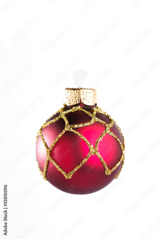 Weihnachtsbaum Schmuck Dekoration isoliert auf weiß Weihnachtsbaum Schmuck Dekoration isoliert auf weiß