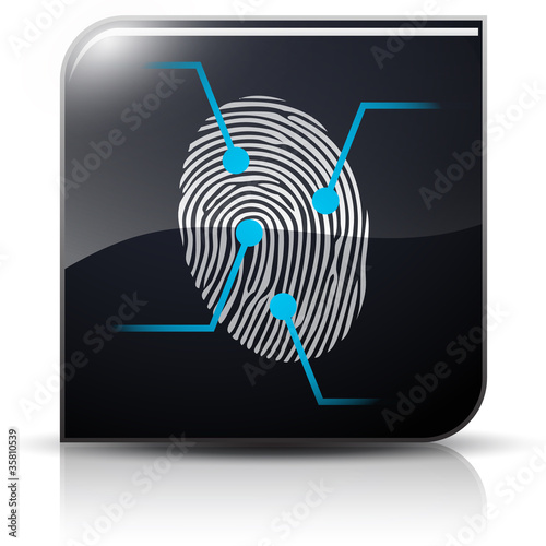 Symbole glossy vectoriel analyse empreinte digitale