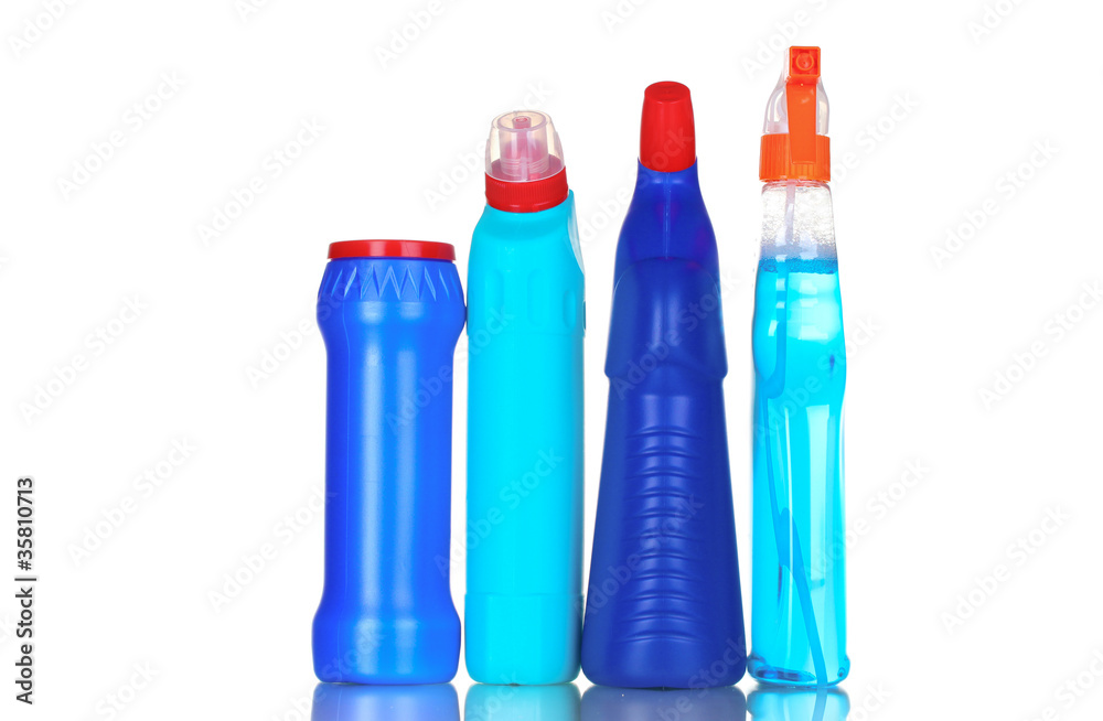 detergent bottles isolated on white detergent bottles isolated on white