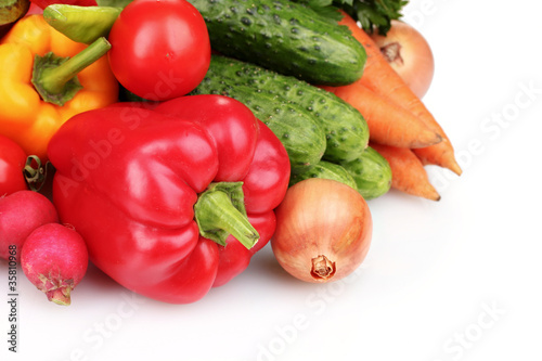 Fresh vegetables isolated on white