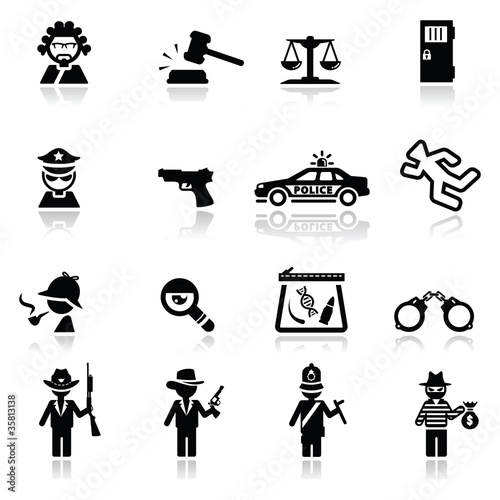 Icons set law and justice