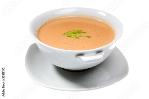soup in white bowl