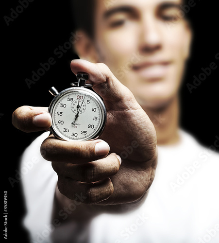 young man with timer