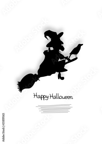 Halloweenkarte mit Hexe
