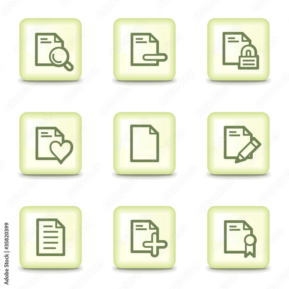 Document web icons set 2, salad green buttons Document web icons set 2, salad green buttons