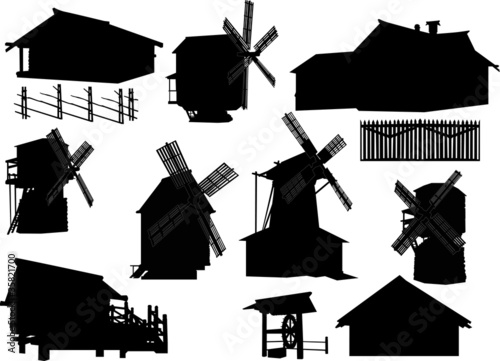 country building silhouettes collection