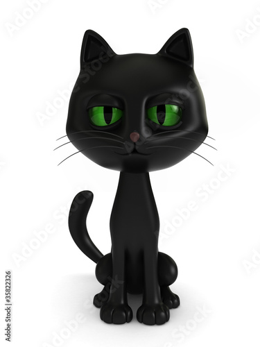 Fototapeta Naklejka Na Ścianę i Meble -  3D render of a black cat