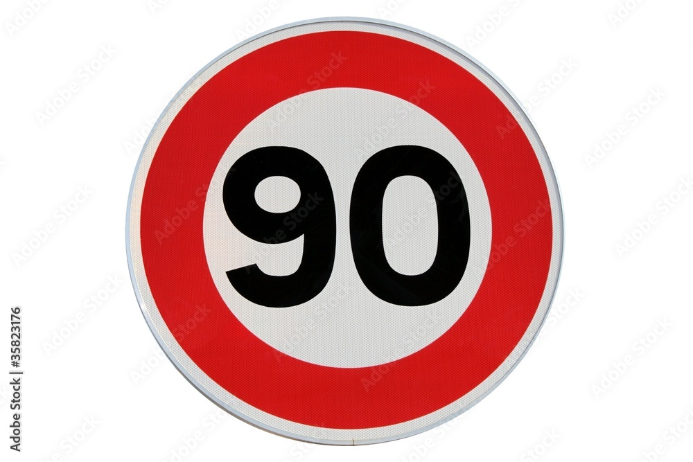 Panneau de limitation de vitesse à 90 km/h Panneau de limitation de vitesse à 90 km/h