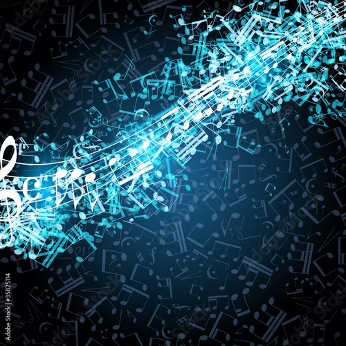 Canvas Print Notes musical background