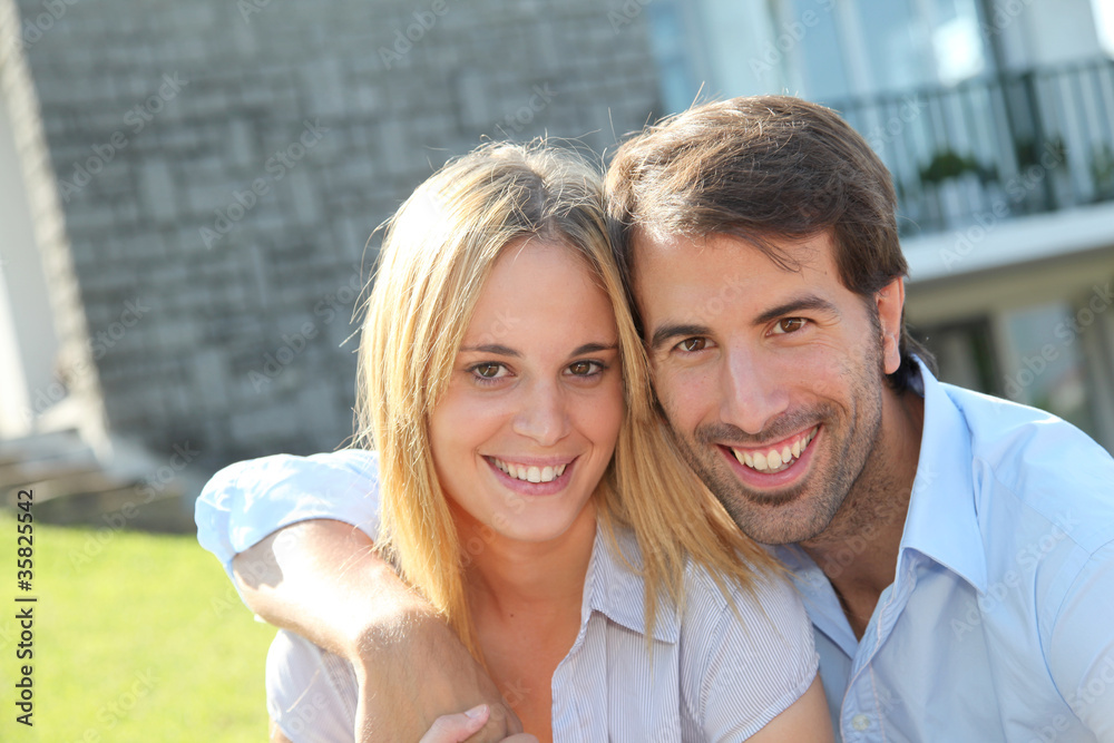Portrait of happy young property owners Portrait of happy young property owners