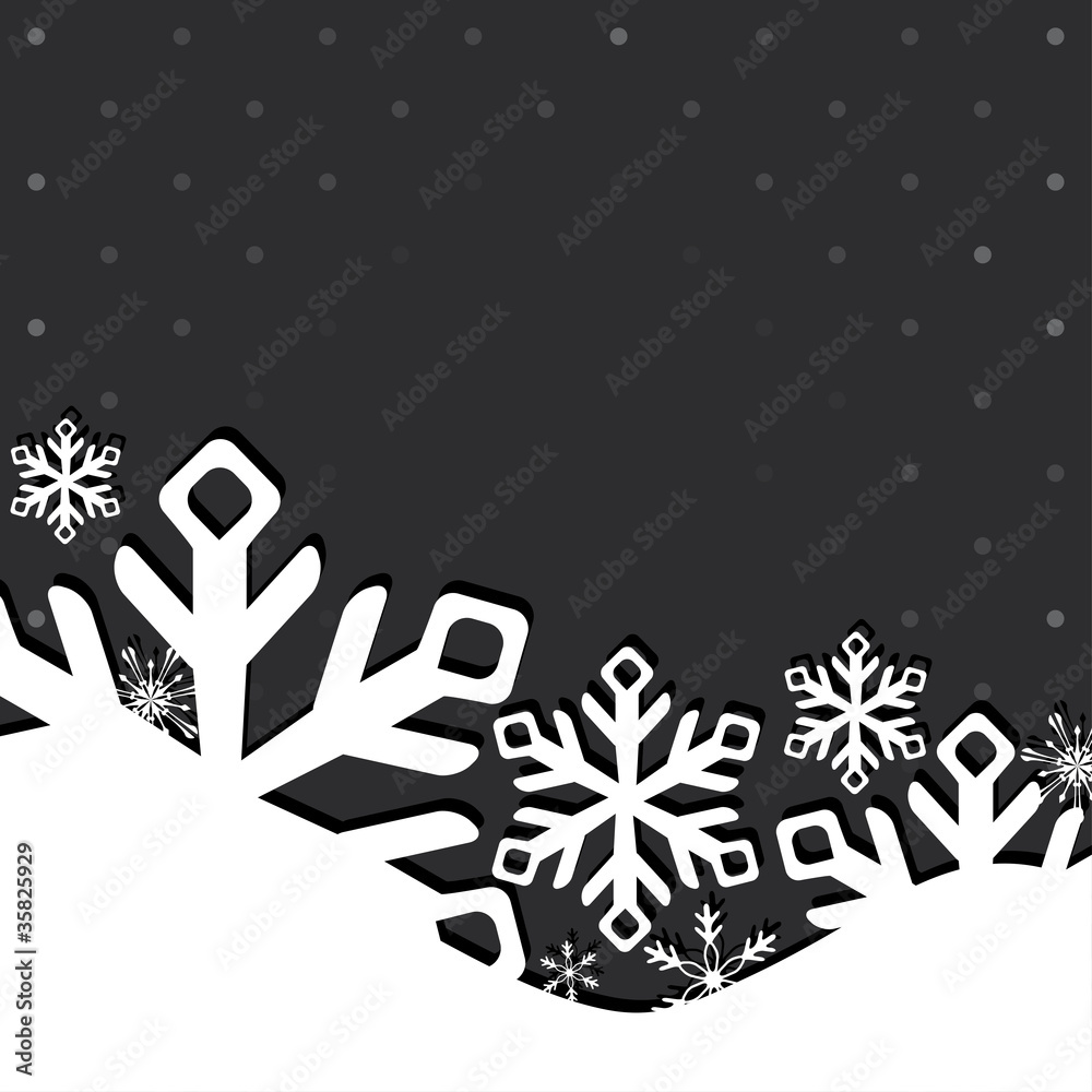 Christmas and New Year greeting card with snowflakes Christmas and New Year greeting card with snowflakes