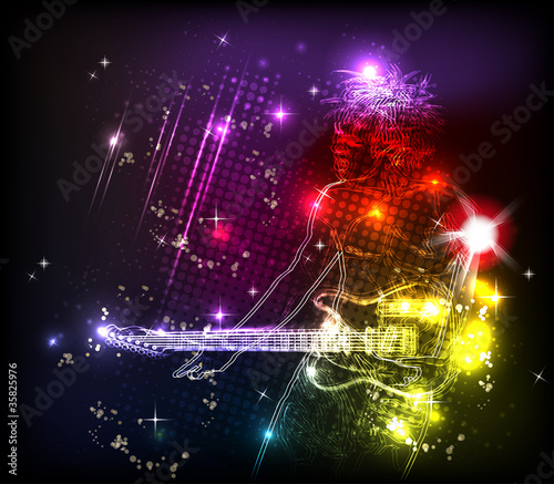rock neon band background