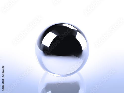 Chrome Ball In Blue Light