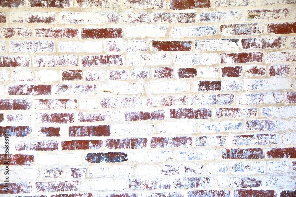 old brick wall of historic houses in typical structure