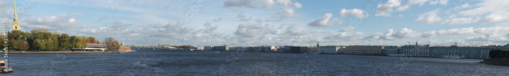 Panorama Peter and Paul Fortress and Hermitage