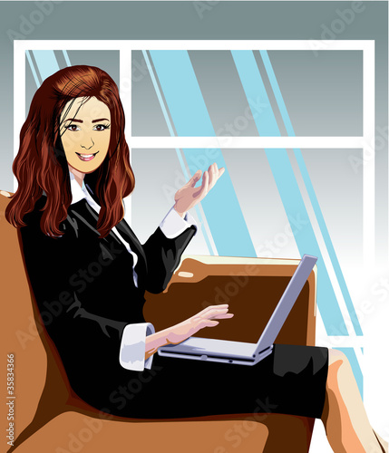 Business woman in work office