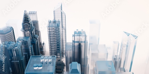città grattacieli illustrazione rendering 3d photo