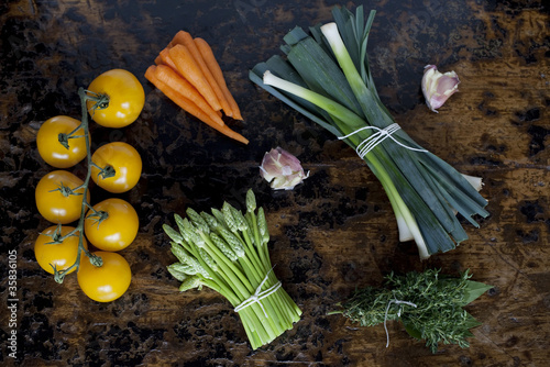 Composition de l  gumes en vue plongeante