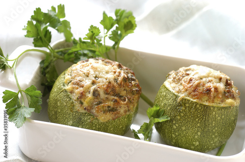 Courgettes rondes farcies