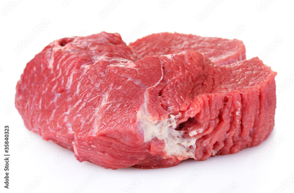 raw meat isolated on white