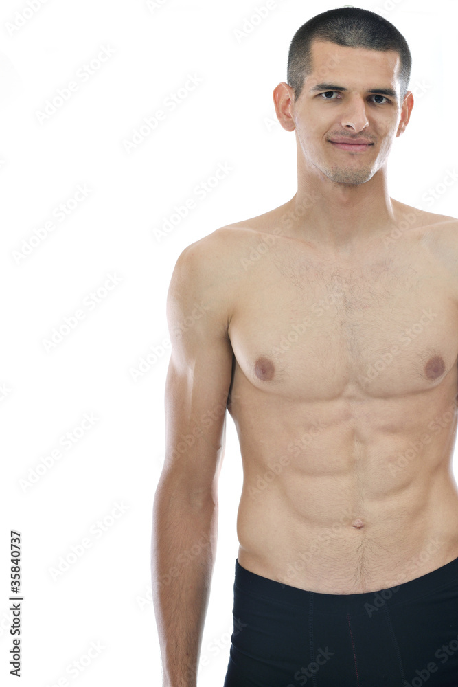 Fototapeta premium healthy fit young man islated on white background